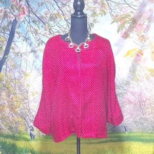 Chico's size 3 cranberry color fancy jacket